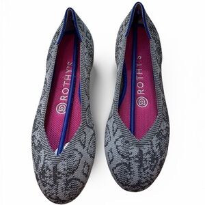 Rothy's- The Flat - Grey Stone Snake Print - Size 6 Round Toe Retired